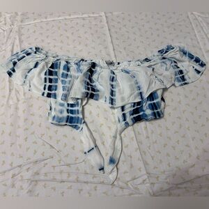 FLOWY BLUE TIE DYE CROP TOP SIZE MEDIUM - SHORTS SOLD SEPARATELY